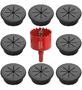 Desk Grommet 2 Inch 8Pcs Grommets Desk Hole Cover for Cables Wire Grommet Kit with Hole Saw(Black...
