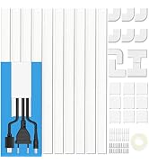 Cord Cover Raceway Kit - 157" Paintable Cable Concealer, Wire Hider for TV Wall Mounting and Wire...