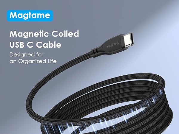 black magentic charging cable usb to usb c cable