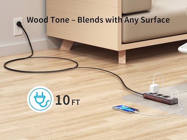 Wood Finish Power Strip