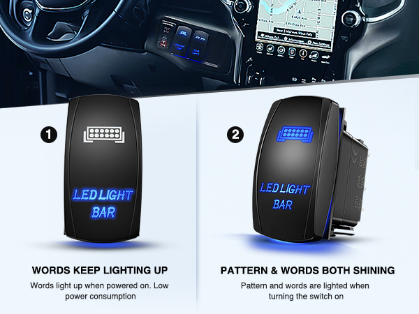 20 Inch 126W Spot Flood Combo Led Off Road Lights 12V 5Pin Rocker Switch LED Light Bar