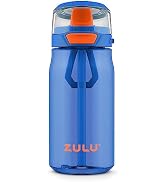 Zulu Kids Flex Water Bottle with Silicone Spout, Leak-Proof Locking Flip Lid and Soft Touch Carry...