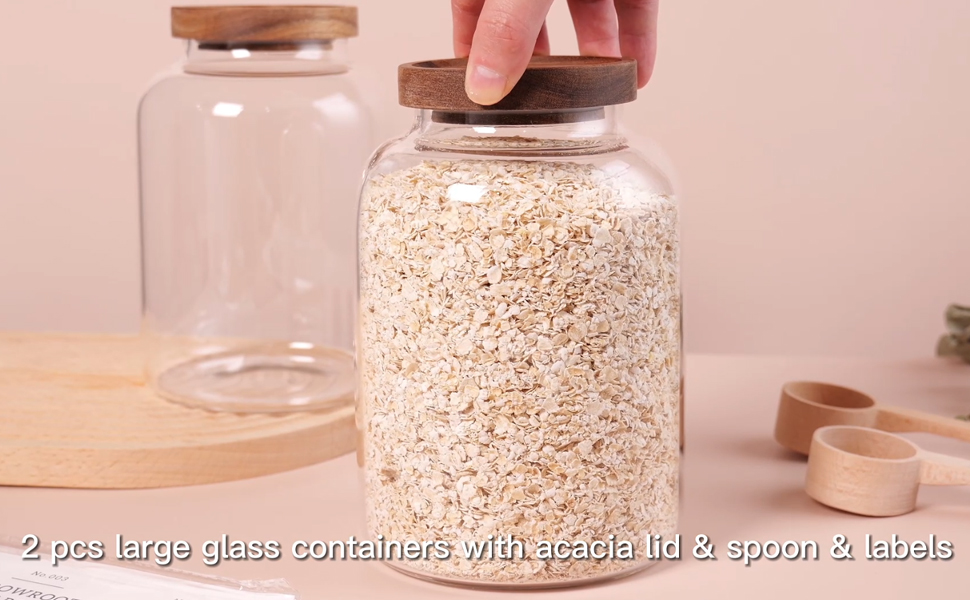 large glass jars with airtight lid