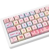 GEKUCAP Custom Keycaps, 133 Keys Creamy Strawberry Cute Keycaps, Dye Sublimation PBT Key Caps XDA...