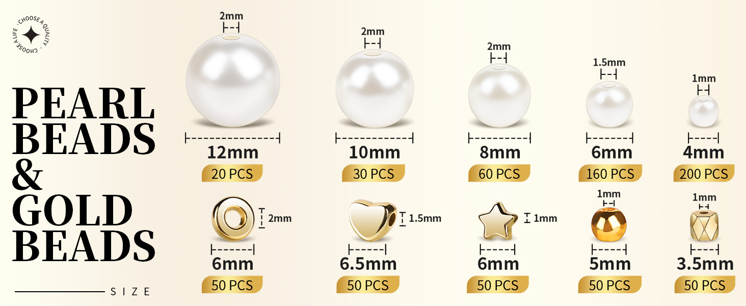 ASSORTED SIZES BEADS FOR OPTION