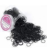 JASVERLIN Small Rubber Bands for Hair, Black Mini Hair Ties Elastics Bands for Little Girls Baby ...