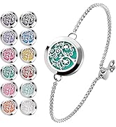 ttstar Essential Oil Diffuser Bracelet Stainless Steel Aromatherapy Locket Adjustable Bracelet Se...