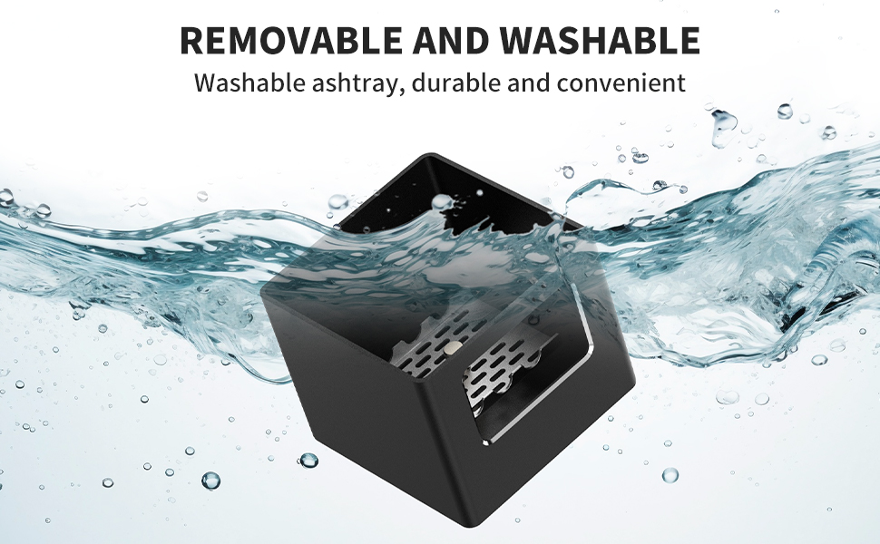 Rechargeable Mini Ashtray Detachable Ashtray with Lighter Aluminum Smokeless Trash Can USB Portable