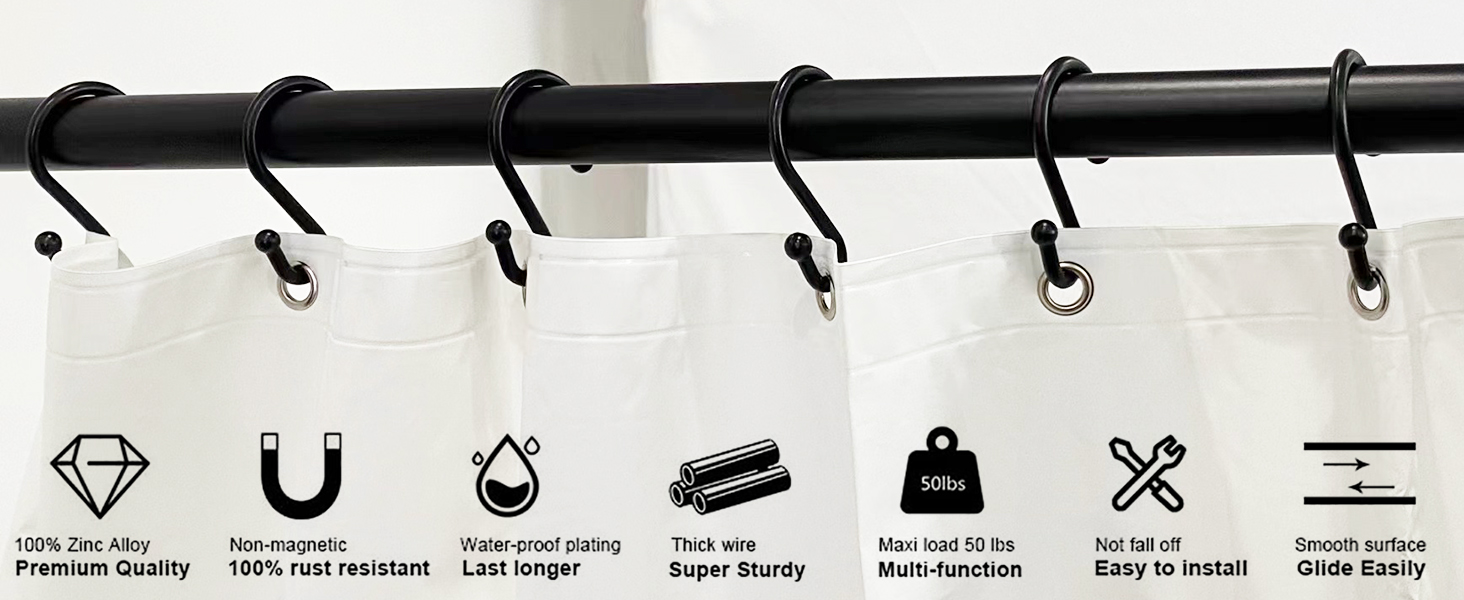 UNCONSIL shower curtain hooks
