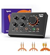 Synido Podcast Equipment Audio Interface for Livesteaming, Sound Card for Recording Studio Music ...