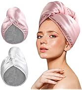 Microfiber Hair Towel Wrap Turban: 2Pack Drying Hair Twist Head Towels for Women Girls Curly Long...