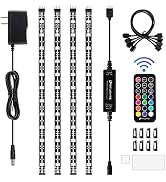 HitLights LED Strip Lights, 4 Pre-Cut Waterproof RGB Small LED Light Strip Kit Dimmable Color Cha...