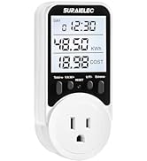 Suraielec Watt Meter, Plug-in Socket Power Meter, 90V-250V Wide Range, Backlit Large Display, Aut...