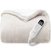 Bedsure Heated Blanket Throw Blanket - Fast Heating Electric Blanket, Soft Flannel Heated Throw w...