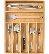 oridom Kitchen Bamboo Silverware Organizer, Kitchen Drawer Organizer - Utensil Holder and Cutlery...