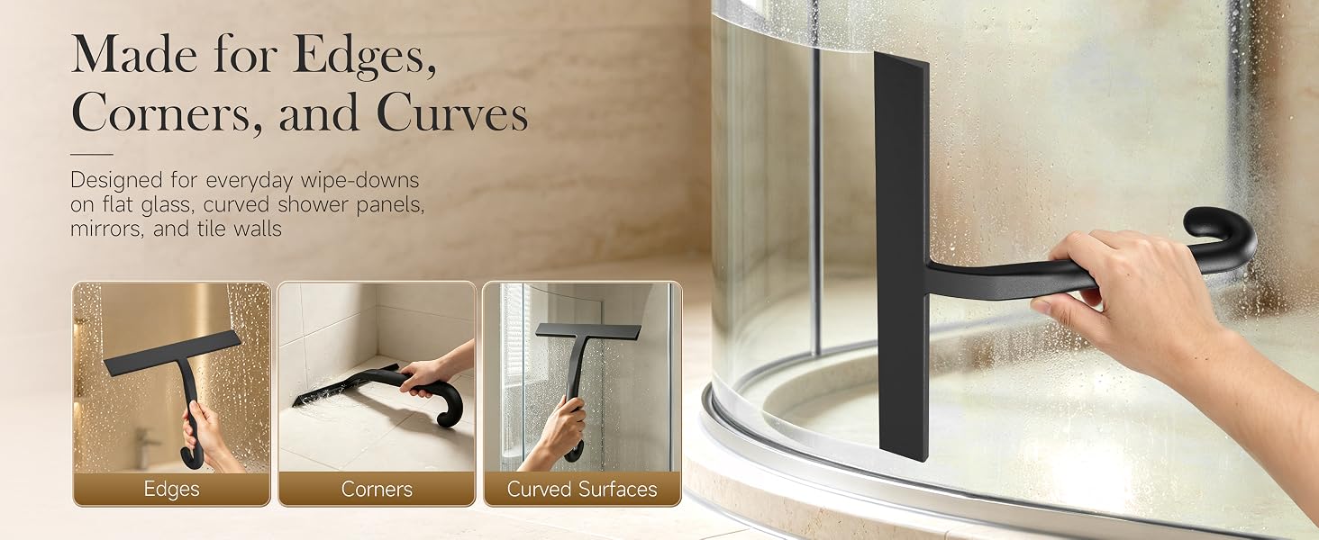 10 Inch Silicone Shower Squeegee for Glass Doors