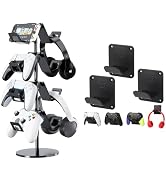 Qpfctwil Controller Stand 5 Tier and Controller Holder Wall Mount 3 Pack Kit,Premium Controller H...