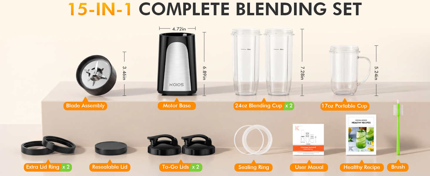 HMB310N Blender 3 To Go Cups 30000RPM Juice Maker Detachable 4 leaf Blade rubber sealing