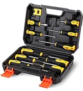 HORUSDY 11-piece Magnetic Screwdriver Set with Case, 5 Phillips & 5 Flat Head Tips with Magnetize...