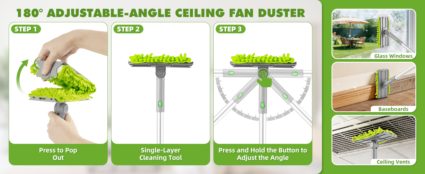 adjustable-angle ceiling fan duster