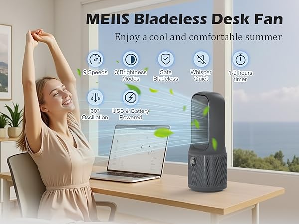 bladeless desk fan