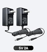 UL Listed 2PCS 5V 2A 2000mA 6FT Power Supply Adapter, 10W 0.5A 0.8A 1A 1.5A AC/DC Switching Adapt...