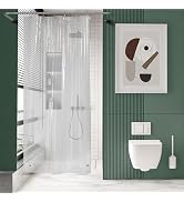AmazerBath Small Shower Curtain Liner, 36x72 Stall Plastic Clear Shower Curtain Liner, PEVA Cute ...