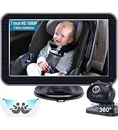 DoHonest Baby Car Camera Backseat: HD 1080P 7 Inch Rear Facing Car Baby Monitor with Camera 360° ...