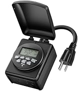 BN-LINK Digital Astronomic Landscape Timer, 7-Day Programmable Outdoor Plug with Dual Grounded Ou...