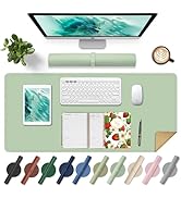 Non Slip Desk Mat, 31.5" x 15.7" PU Leather Desk Pad, Cork Desk Mat for Desktop, Desk Pad for Key...