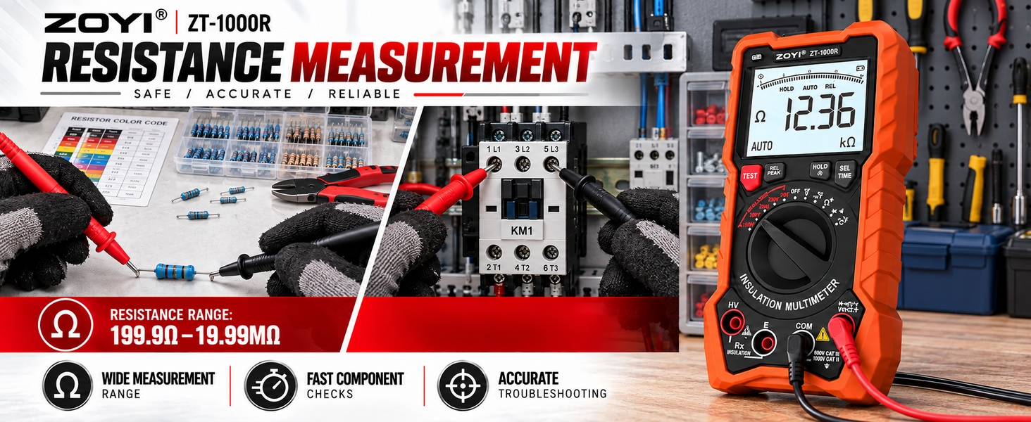 2 in 1 19999 Counts Multimeter Megohmmeter Insulation Resistance Tester