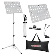 5 CORE Music Stand For Sheet Music Height Adjustable Portable Folding Atril Para Partituras w Lig...