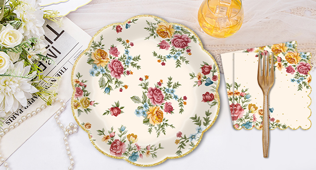 Vintage Floral Tableware Set