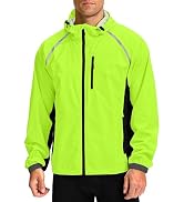Bikewa Men's Cycling Rain Jackets Waterproof Running Bike Windbreaker Lightweight Packable Hooded...