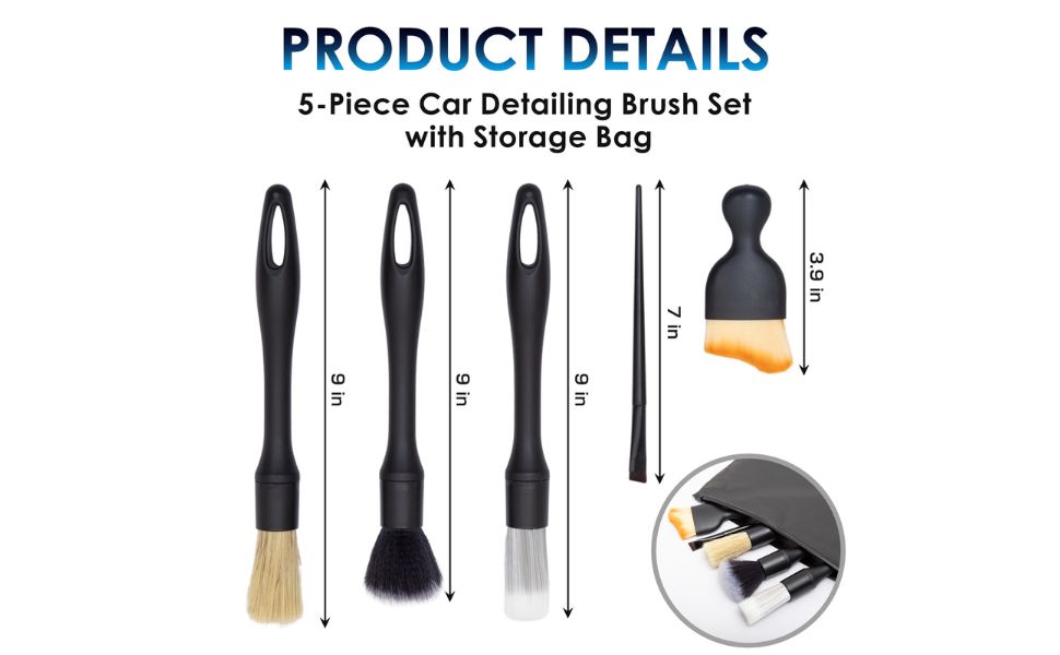 Car Detailing Brush Kit - Car Interior Detailing Brushes - Perfect Car Accessory Gift