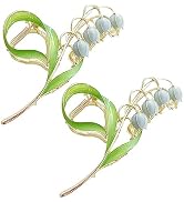 2pcs Lily of The Valley Flower Hair Clips, Lily Flower Jaw Orchid Hair Clamps,Metal Hairpin, Clam...