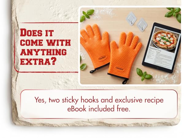 KITCHEN PERFECTION Silicone Pizza Oven Gloves -Extreme Heat Resistant Gloves