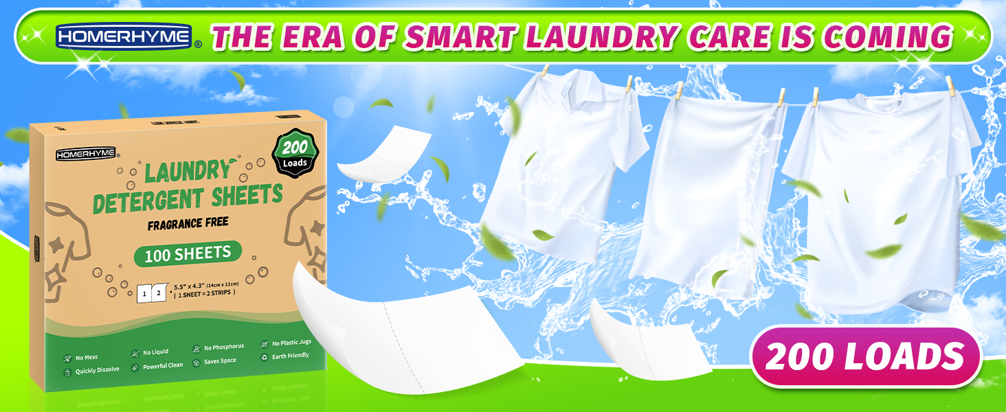 100 sheets laundry detergent sheets unscented