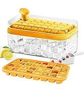 Ice Cube Tray with Lid and Bin,64 pcs Ice Cubes Molds for Freezer,Easy Release Ice maker Trays Wi...