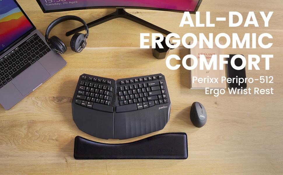 All day ergonomic comfort. perixx peripro 512 ergo wrist rest