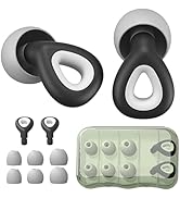 Ear Plugs for Sleeping Noise Cancelling - Black Reusable Earplugs for 24dB Noise Reduction Snorin...