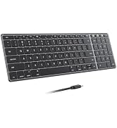 seenda SK64-2 3-Device Bluetooth Keyboard for Mac iPad, Black Gray | Ultra-slim metallic-look des...