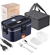 Nifogo Electric Lunch Box Food Heater 60W Heated Lunch Boxes For Adults 1.8l Food Warmer Lunch Bo...