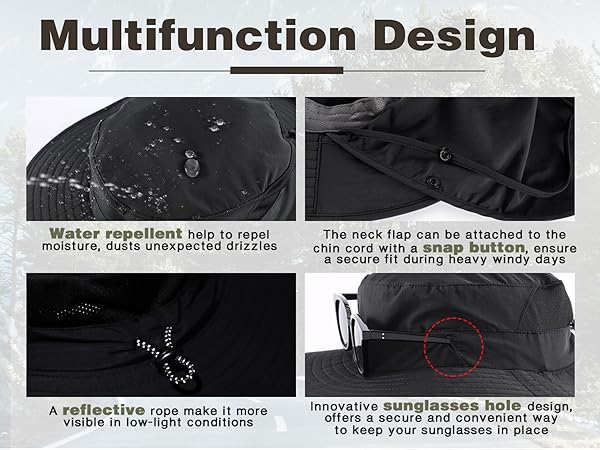 multifunction design for sun hat for outdoor