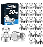 GOOZADA 50Pack Magnets for Whiteboard,Strong Silver Refrigerator Magnets,Fridge Magnet,Map Magnet...