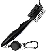 Golf Club Brush & Groove Cleaner, Dual Sided Golf Cleaning Brush with 2FT Retractable Zip-Line Al...