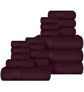 BOUTIQUO 100% Cotton Towel Set, Contains 4 Soft Bath Towel, 6 Hand Towels, 8 Wash Cloths - Compac...
