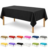 Party Dimensions Black Plastic Tablecloth 12 Pack, 54" x 108" Disposable Rectangle Table Cover fo...