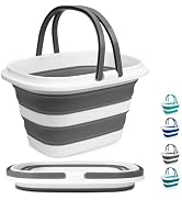 Large Collapsible Mop Bucket, 16L(4.2 Gallon) Plastic Bucket for House Cleaning, Car Washing, Sil...