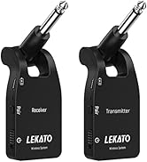 LEKATO Wireless Guitar System 2.4GHz, Rechargeable Wireless Guitar Transmitter Receiver 6 Channel...